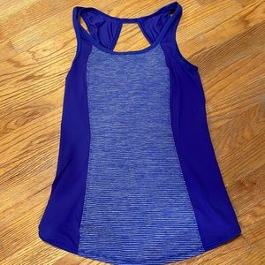 Lululemon cobalt blue/striped running tank